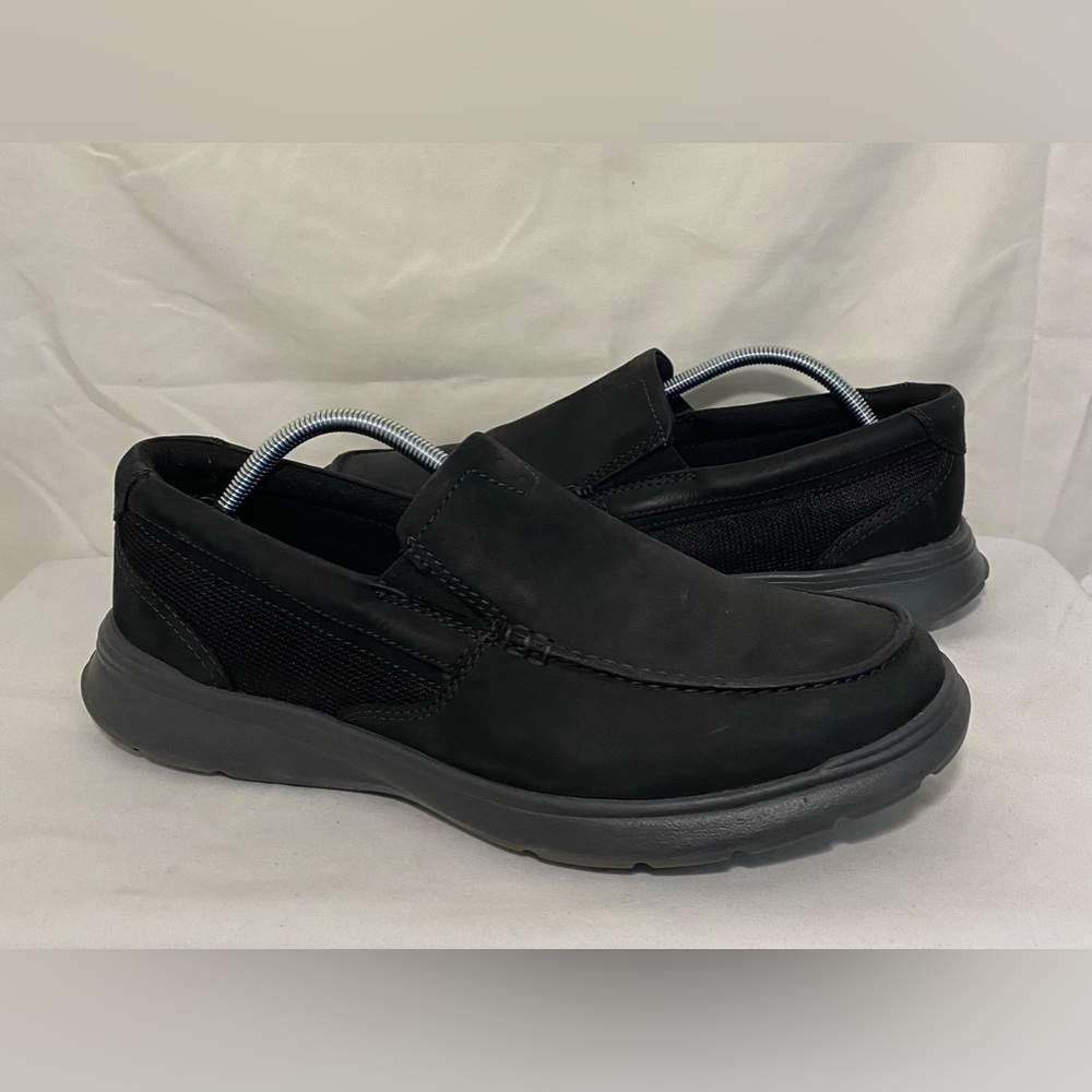 Clarks Shoes Black Leather‎ Cotrell Easy Loafers Size 11